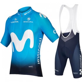 Tenue Cycliste et Cuissard à Bretelles 2018 Movistar Team N001